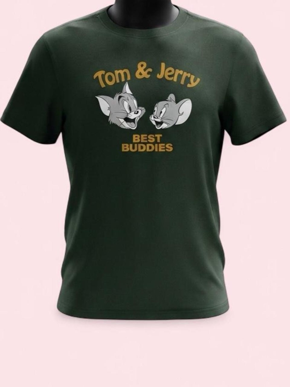 Dark Green Tom & Jerry 'Best Buddies' Graphic Tee